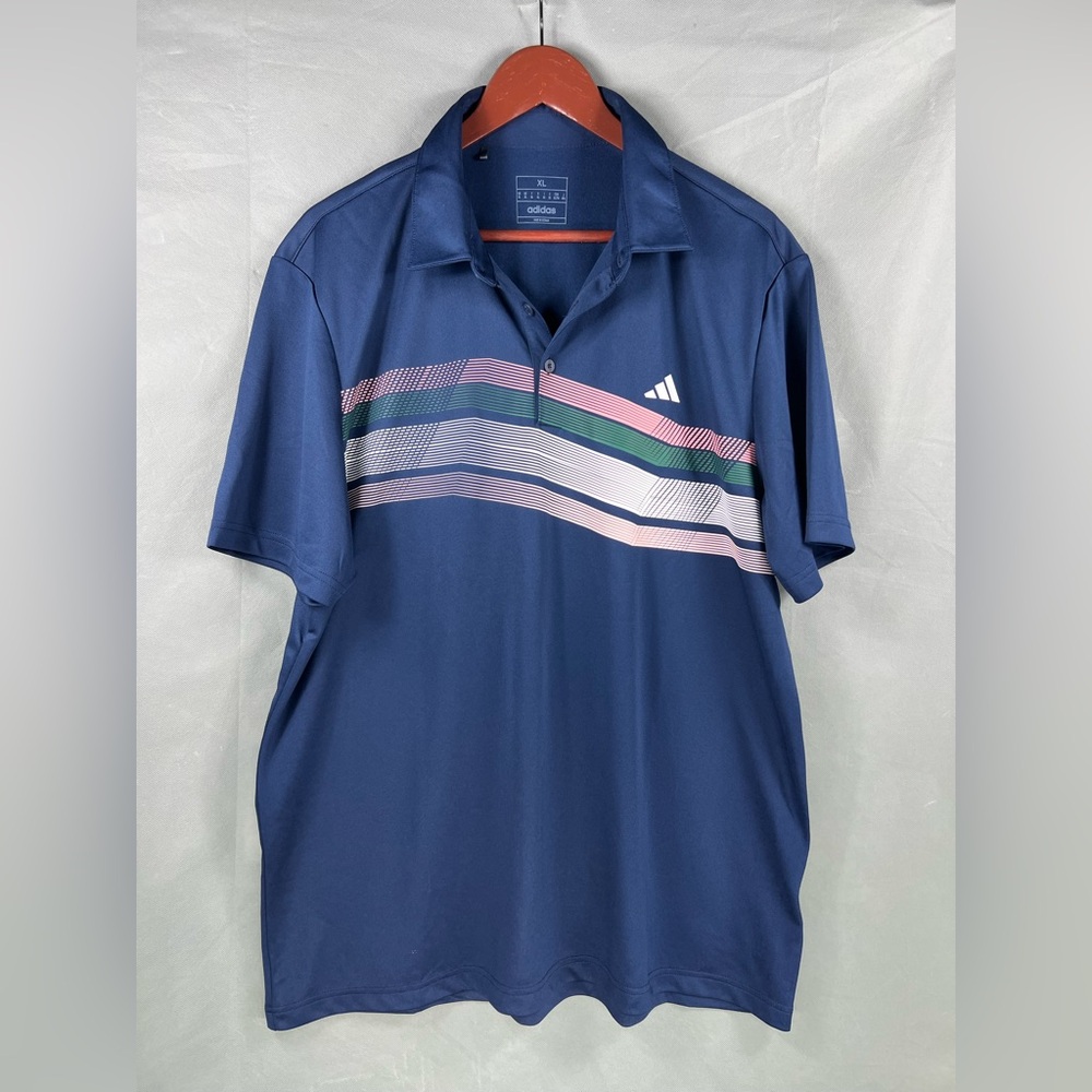 Adidas Golf Mens Large Core Chest Stripe Polo Shirt XL
